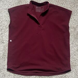 Figs Maroon Rafaela Top XXS